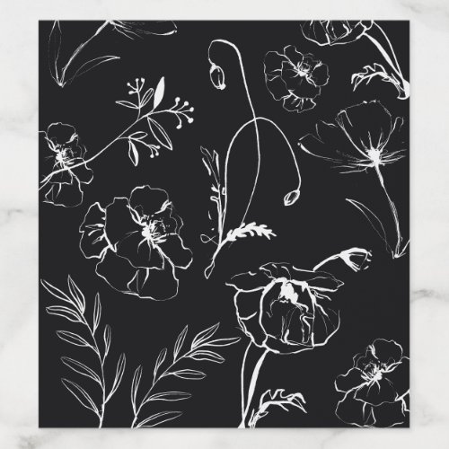 Minimalist Matte Black and Alabaster 30th Birthday Envelope Liner