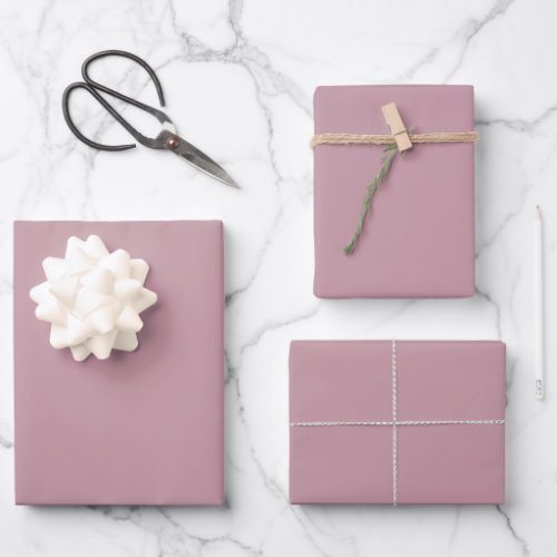 Minimalist mauve solid plain elegant gift wrapping paper sheets