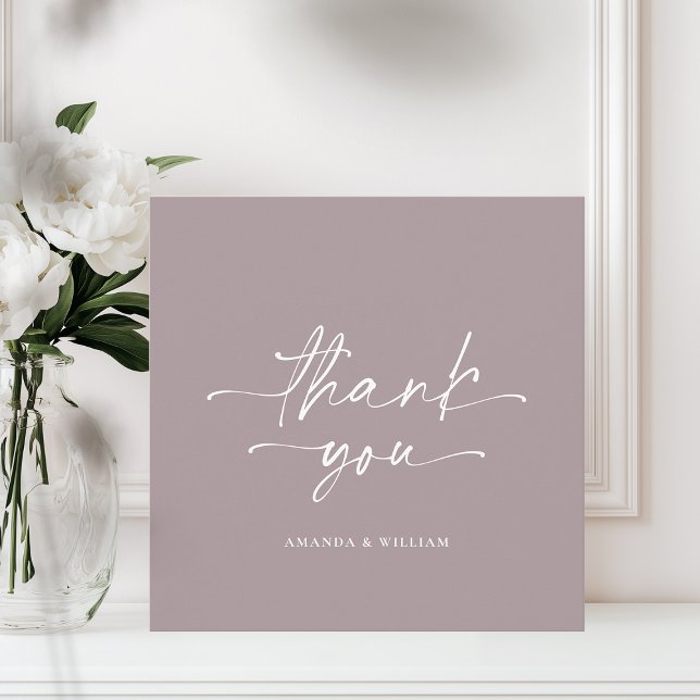 Minimalist Mauve Wedding Thank You Card (Creator Uploaded)
