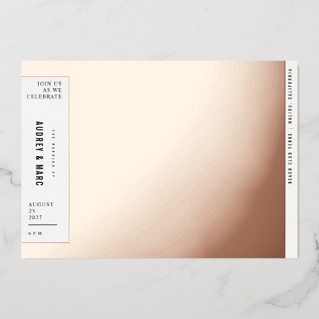 Minimalist Maximalist Wedding Foil Invitation (Front)