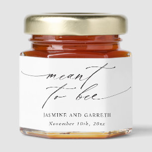Minimalist Meant To Bee Wedding Honey Jar Favour Favors