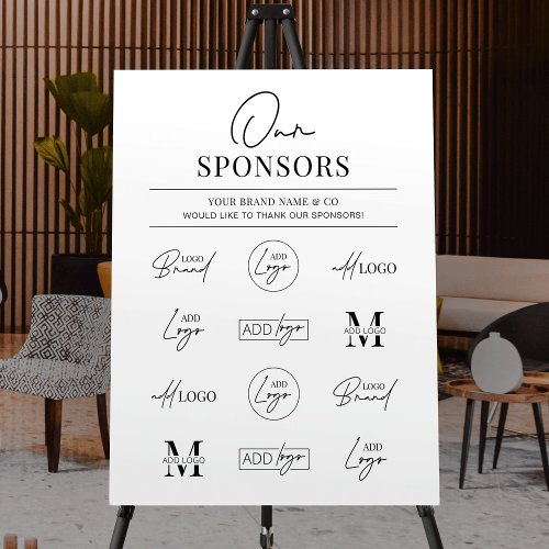 Minimalist Media Business Sponsor Logos Easel Sign