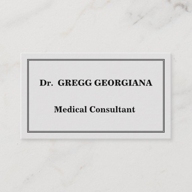 Minimalist Medical Consultant Business Card (Front)