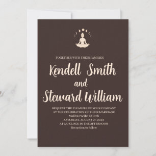 Minimalist Meditative Brown Tone Design Invitation