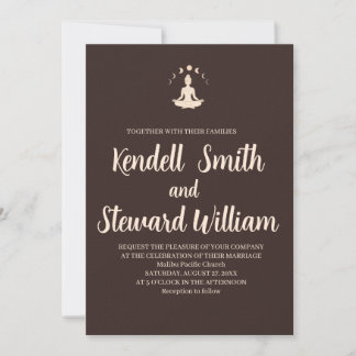 Minimalist Meditative Brown Tone Design Invitation