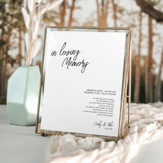 Minimalist Memorial Sign Sign – "In Loving Memory"