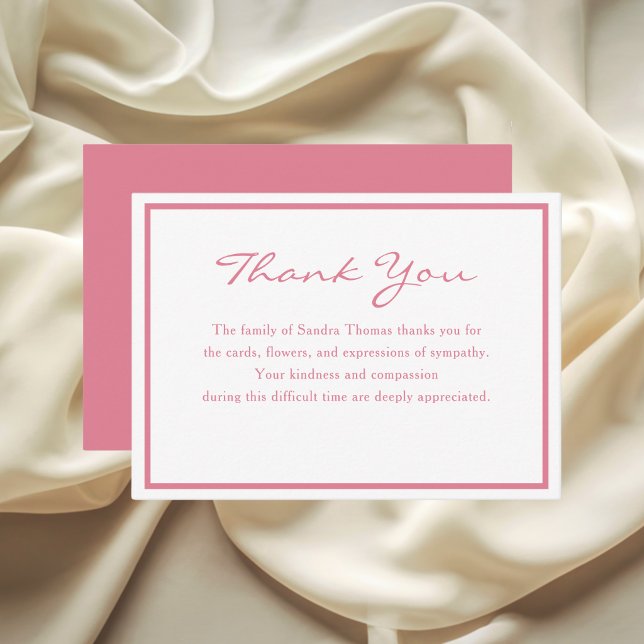 Minimalist Memorial Simple Bereavement Thank You Note Card (Creator Uploaded)