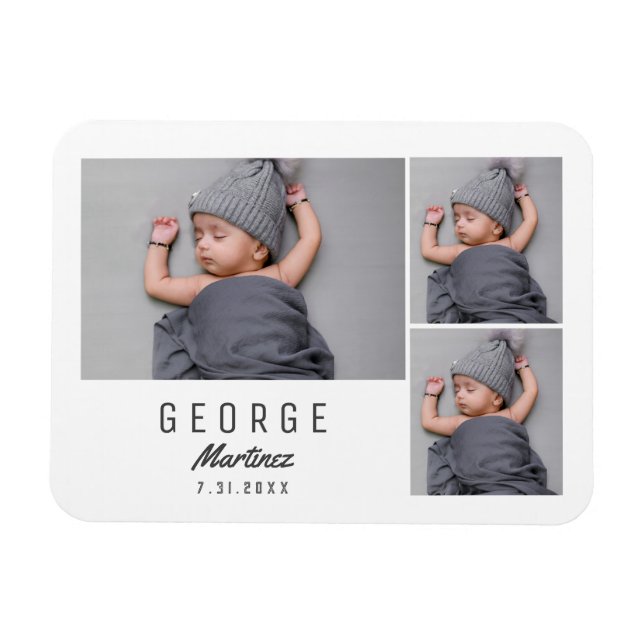 Minimalist Memory Keepsake Gifts Unique Baby Photo Magnet (Horizontal)