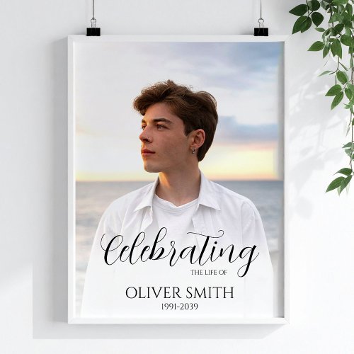 Minimalist Memory Photo Custom Celebration of Life