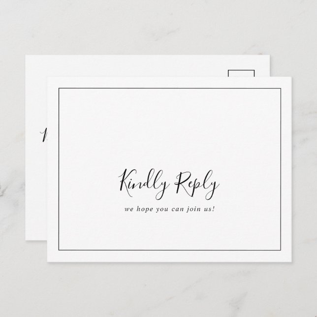 Minimalist Menu Choice RSVP Postcard (Front/Back)