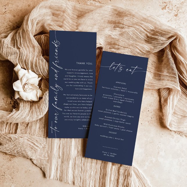 Minimalist Menu + Thank You Note | Wedding Napkin  (Creator Uploaded)