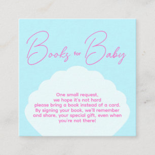 Minimalist Mermaid Girl Books For Baby Birthday Enclosure Card