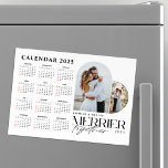 Minimalist Merrier Together Christmas Calendar<br><div class="desc">Celebrate your first Christmas as a married couple with this modern and minimalist geometric wedding Christmas Calendar. Featuring a beautiful photo collage in an abstract shape,  this Calendar is perfect for sharing your love and joy with friends and family.</div>