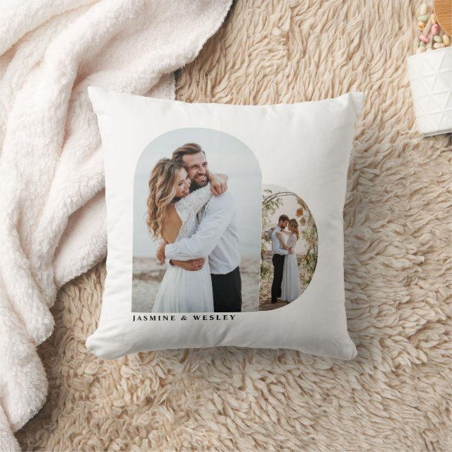 Minimalist Merrier Together Wedding Christmas Throw Pillow (Blanket)