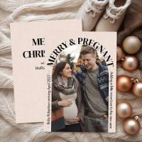 Minimalist Merry and Pregnant Arch Photo Christmas