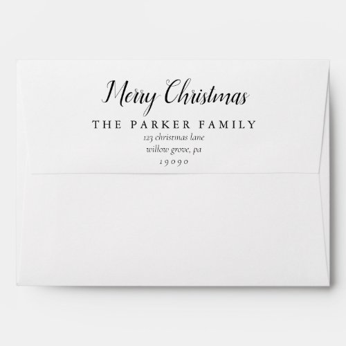 Minimalist Merry Christmas Card Envelope