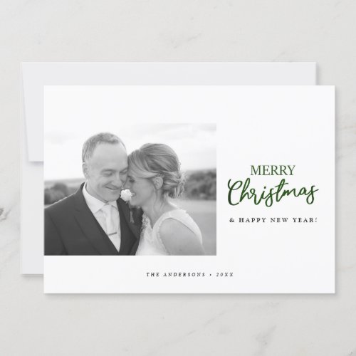 Minimalist Merry Christmas Custom Photo Holiday Card