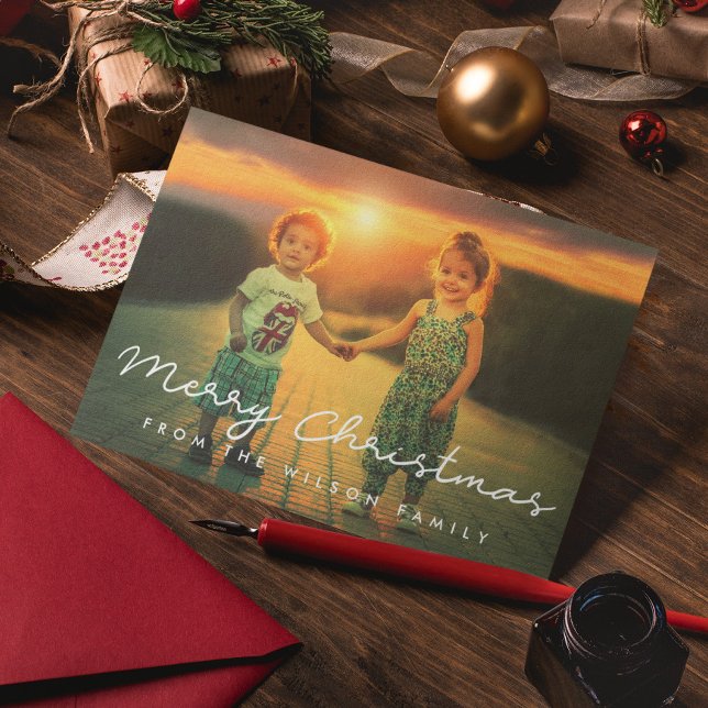 Minimalist Merry Christmas Festive photo card (Creator Uploaded)