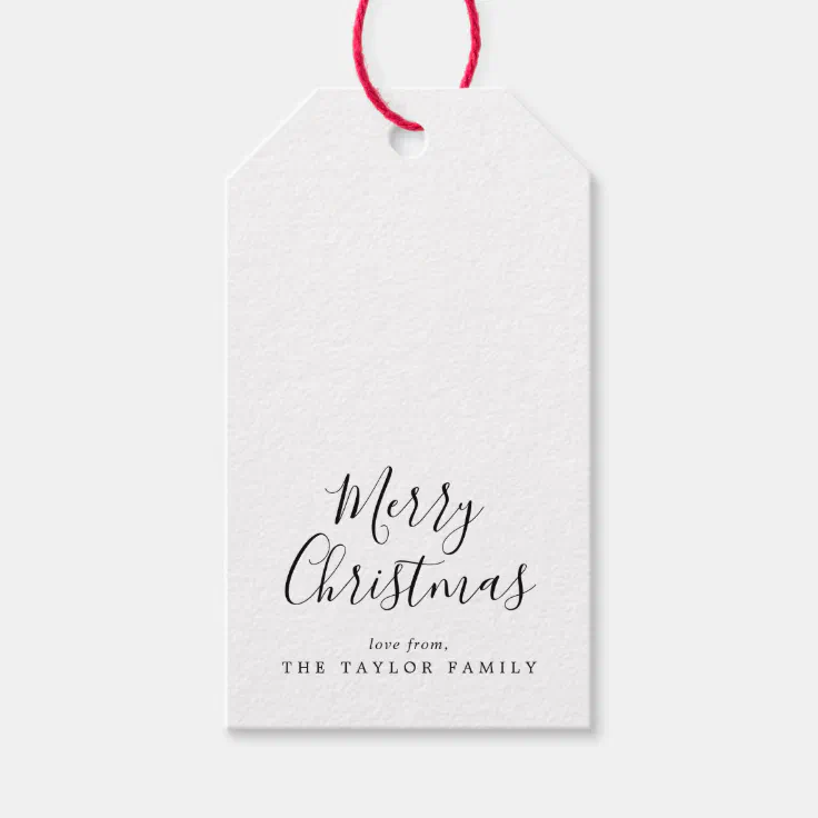 Minimalist Merry Christmas Gift Tags | Zazzle