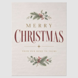 Minimalist Merry Christmas Greeting Holiday Style Tissue Paper