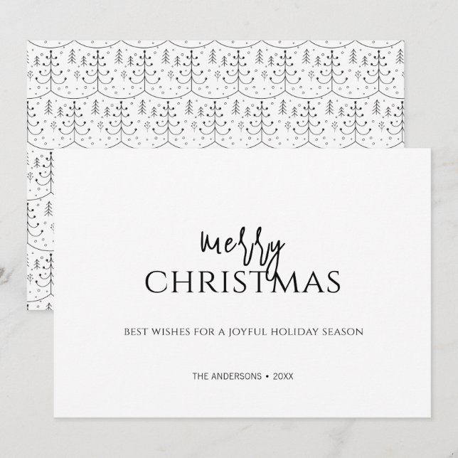 Minimalist Merry Christmas  Holiday Card (Front/Back)