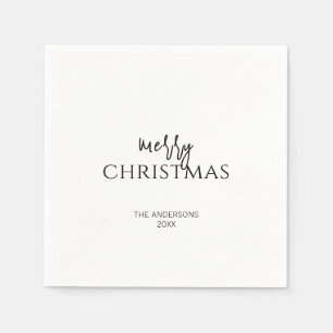 Minimalist Merry Christmas Holiday Napkins