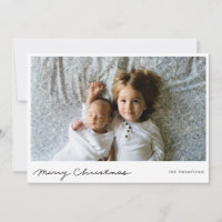 Minimalist Merry Christmas Holiday Photo Card