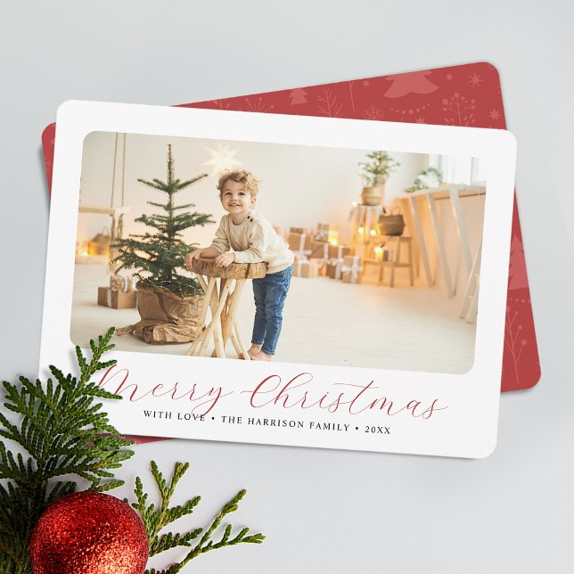 Minimalist Merry Christmas Modern Photo  Holiday Card (Minimalist Merry Christmas Modern Photo Holiday Card)