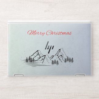 Minimalist Merry Christmas Mountain Laptop Skin