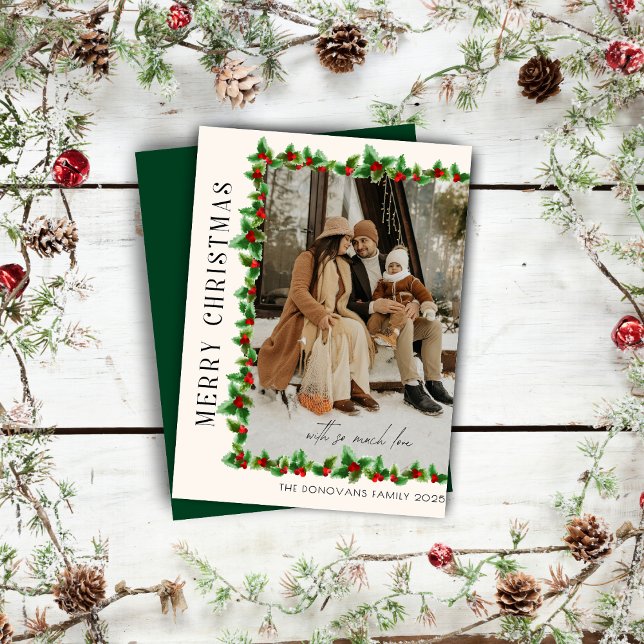 Minimalist Merry Christmas Photo Holiday Card (Creator Uploaded)