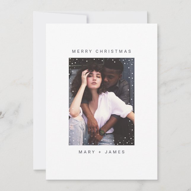 Minimalist Merry Christmas Photo Invitation (Front)