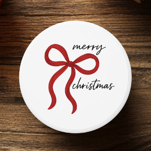 Minimalist Merry Christmas Red Bow Mini Candle Favors