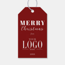 Minimalist Merry Christmas Red White Company Logo