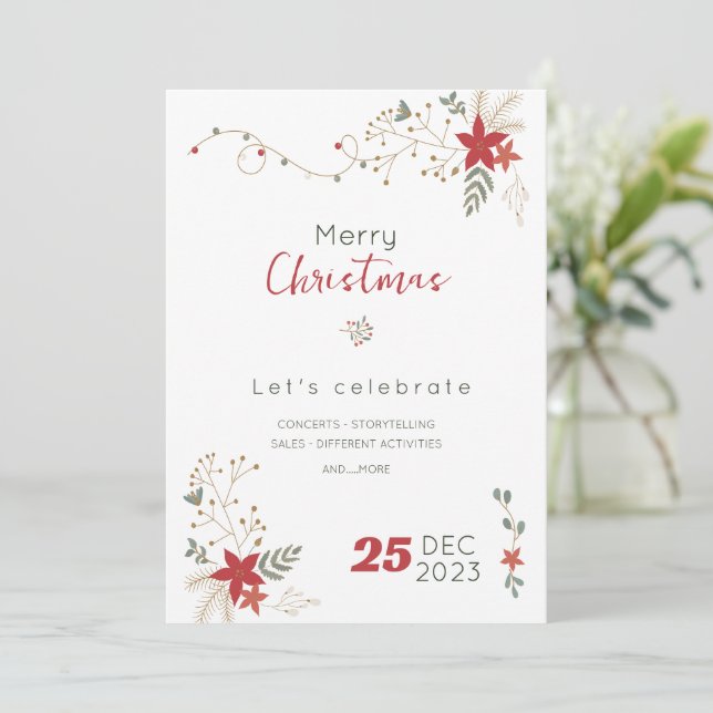 Minimalist Merry Christmas Sale ,Happy Holidays  Invitation (Standing Front)