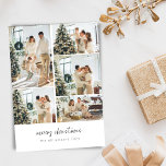 Minimalist Merry Christmas Script 6 Photo Collage  Holiday Card<br><div class="desc">Minimalist Merry Christmas Multi 6 Photo Collage Invitation with Script Calligraphy Typography</div>