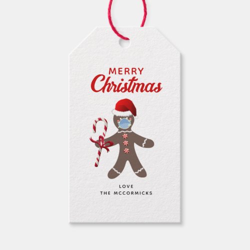 Minimalist Merry Christmas Script Gingerbread Gift Tags