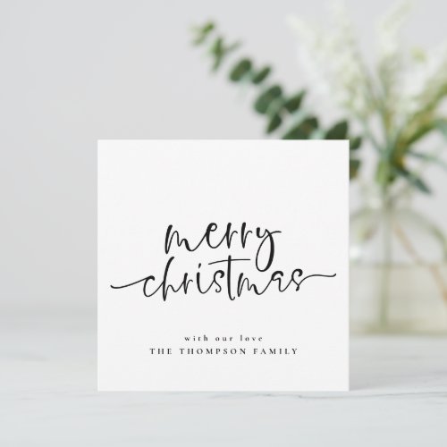 Minimalist Merry Christmas Square Holiday Card