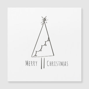 Minimalist Merry Christmas Tree Line Art