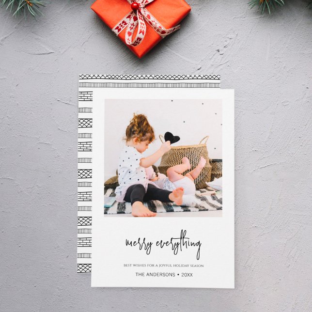 Minimalist Merry Everything Christmas Holiday Card (Creator Uploaded)