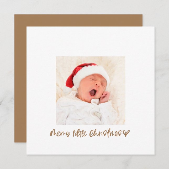 Minimalist Merry LIttle Christmas Baby Photo Birth (Front/Back)