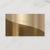 Minimalist Metal Wave Two-Tone Gold ID805 Business Card (Front)