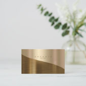 Minimalist Metal Wave Two-Tone Gold ID805 Business Card (Standing Front)