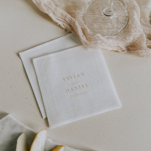 Minimalist Metallic Gold Foil Wedding Napkins