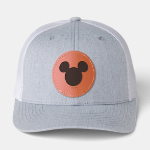Minimalist Mickey Mouse Silhouette Leather Patch Hat