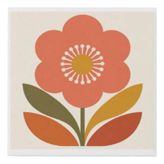 Minimalist Mid Century Flower Wall Art 