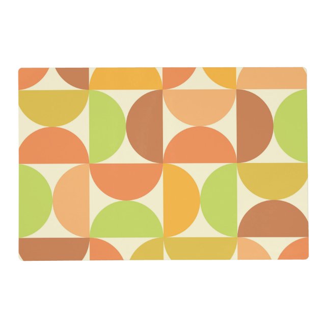 Minimalist Mid Century Half Circles Pattern  Placemat (Front)