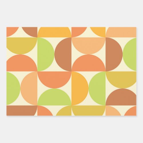 Minimalist Mid Century Half Circles Pattern  Wrapping Paper Sheets