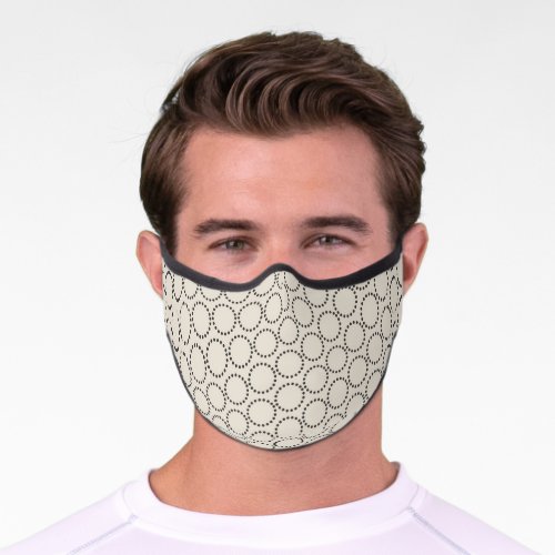 Minimalist Mid_Century Modern Black White Pattern Premium Face Mask