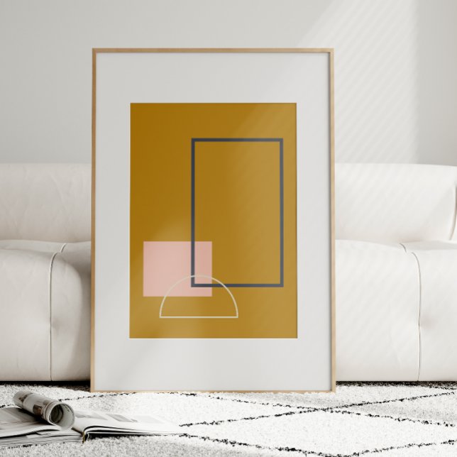 Minimalist Mid-Century Modern Geometric Mustard Poster (Creator Uploaded)