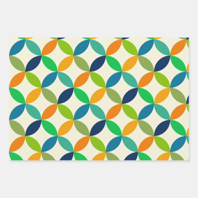 Minimalist Mid century modern geometric  Wrapping Paper Sheets (Front)